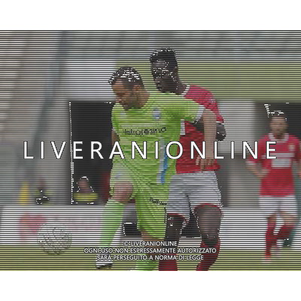 ANCONA vs SPAL, Campionato di Calcio Lega Pro, Girone B, 31» giornata, 17/04/2016, nella foto: CELLINI MARCO, DRAMANE KONATE, ©Claudio Zamagni/ Agenzia Aldo Liverani s.a.s.