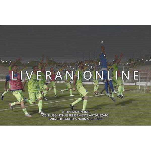 ANCONA vs SPAL, Campionato di Calcio Lega Pro, Girone B, 31» giornata, 17/04/2016, nella foto: ESULTANZA FINALE DELLA SPAL,©Claudio Zamagni/ Agenzia Aldo Liverani s.a.s.