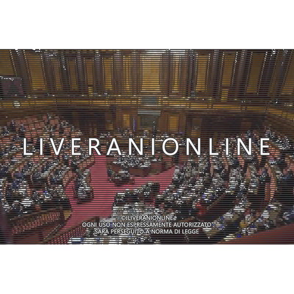 Mozione di sfiducia al governo Roma - 19.04.2016 - Palazzo Madama - nella foto: L\'aula durante l\'intervento di Matteo Renzi / Ph. Corradetti - Ag. Aldo Liverani Sas