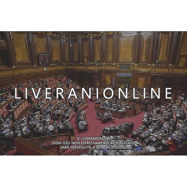 Mozione di sfiducia al governo Roma - 19.04.2016 - Palazzo Madama - nella foto: L\'aula durante l\'intervento di Matteo Renzi / Ph. Corradetti - Ag. Aldo Liverani Sas