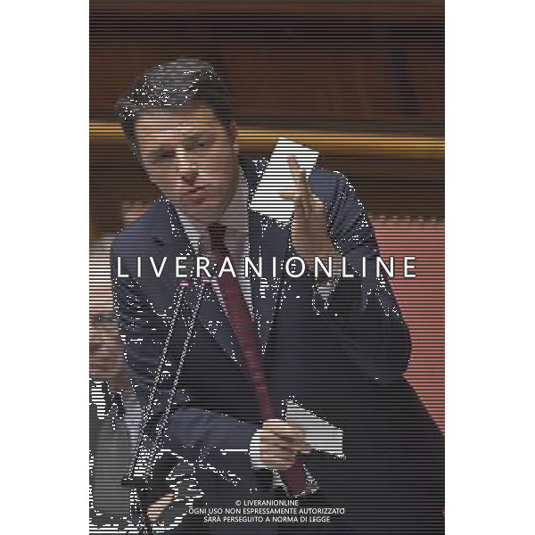 Mozione di sfiducia al governo Roma - 19.04.2016 - Palazzo Madama - nella foto: Matteo Renzi / Ph. Corradetti - Ag. Aldo Liverani Sas