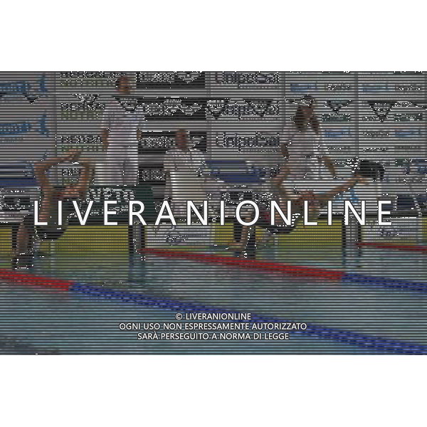 Campionato Italiano Assoluto di Nuoto 2016, UnipolSai, 19/04/2016, nella foto: LA PARTENZA DELLA PRIMA BATTERIA, DORSO MASCHILE, Â©Claudio Zamagni/Agenzia Aldo Liverani s.a.s.
