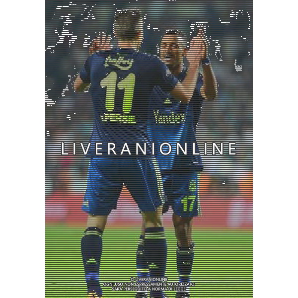 Ziraat Turkey Cup match between Konyaspor and Fenerbahce at Torku Arena in Konya , Turkey , April 20, 2016. Final Score: Konyaspor 0 - Fenerbahce 3 Pictured:: Robin van Persie and Luis Nani of Fenerbahce. TURCJA PUCHAR TURCJI PILKA NOZNA SEZON 2015/2016 FOT.SESKIM PHOTO/NEWSPIX.PL POLAND, TURKEY, GERMANY, AUSTRIA AND UK OUT !!! --- Newspix.pl AG ALDO LIVERANI SAS