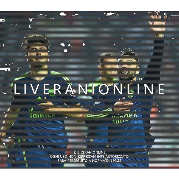 Ziraat Turkey Cup match between Konyaspor and Fenerbahce at Torku Arena in Konya , Turkey , April 20, 2016. Final Score: Konyaspor 0 - Fenerbahce 3 Pictured:: Ozan Tufan (L) and Volkan Sen (R) of Fenerbahce. TURCJA PUCHAR TURCJI PILKA NOZNA SEZON 2015/2016 FOT.SESKIM PHOTO/NEWSPIX.PL POLAND, TURKEY, GERMANY, AUSTRIA AND UK OUT !!! --- Newspix.pl AG ALDO LIVERANI SAS