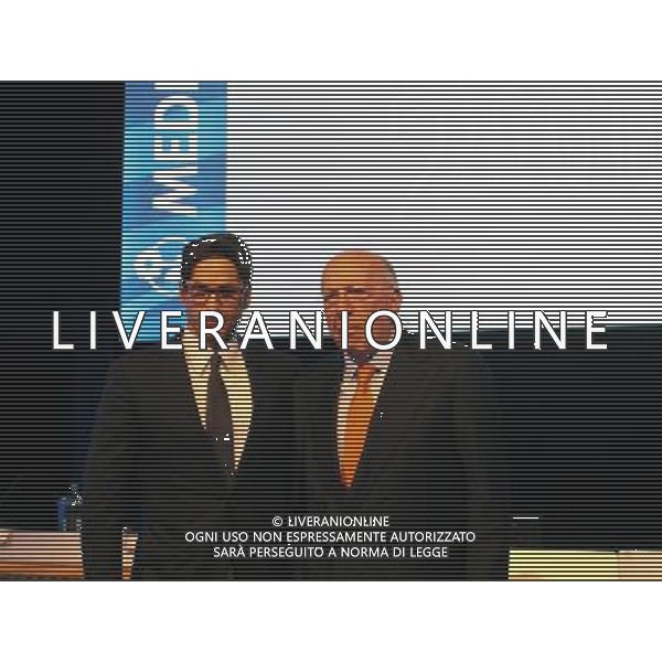 Cologno Monzese ( MI ) 27/04/16 Assemblea degli Azionisti Mediaset Nella foto: Pier Silvio Berlusconi e Fedele Confalonieri PH Lauro Montagnini/ AGENZIA ALDO LIVERANI SAS