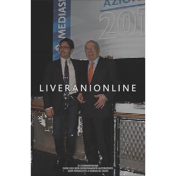 Cologno Monzese ( MI ) 27/04/16 Assemblea degli Azionisti Mediaset Nella foto: Pier Silvio Berlusconi e Fedele Confalonieri PH Lauro Montagnini/ AGENZIA ALDO LIVERANI SAS
