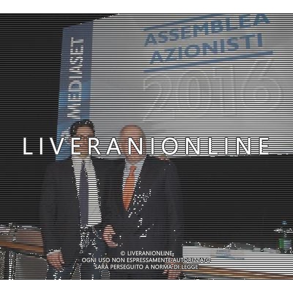Cologno Monzese ( MI ) 27/04/16 Assemblea degli Azionisti Mediaset Nella foto: Pier Silvio Berlusconi e Fedele Confalonieri PH Lauro Montagnini/ AGENZIA ALDO LIVERANI SAS
