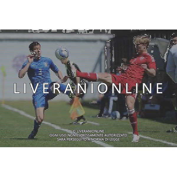 Legnano (MI) 27-04-2016 Stadio Giovanni Mari Amichevole Nazionale Under 20 Italia vs Danimarca nella foto Barlocco e Kristensen foto Roberto Garavaglia - ag. Aldo Liverani sas