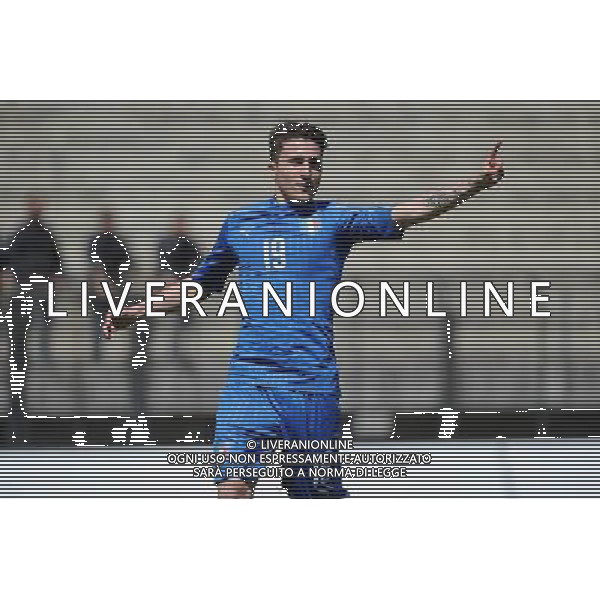 Legnano (MI) 27-04-2016 Stadio Giovanni Mari Amichevole Nazionale Under 20 Italia vs Danimarca nella foto Morosini segna 1 a 0 Italia foto Roberto Garavaglia - ag. Aldo Liverani sas