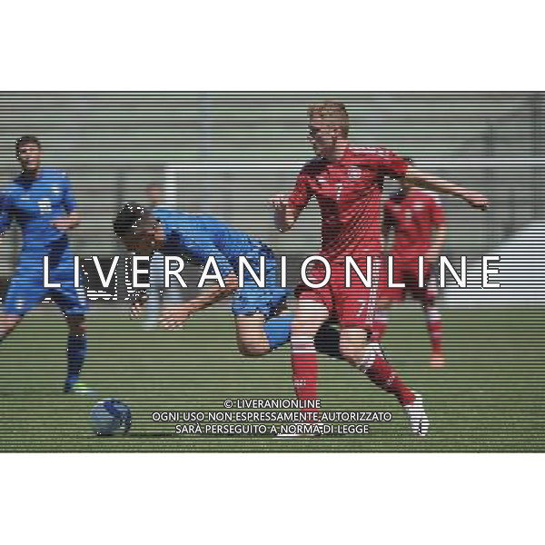 Legnano (MI) 27-04-2016 Stadio Giovanni Mari Amichevole Nazionale Under 20 Italia vs Danimarca nella foto fallo di Kallesoe su Morosini foto Roberto Garavaglia - ag. Aldo Liverani sas