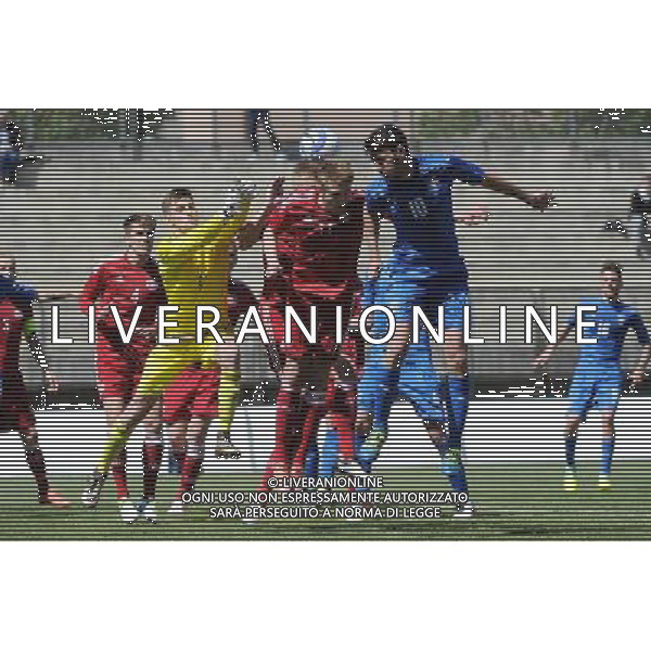 Legnano (MI) 27-04-2016 Stadio Giovanni Mari Amichevole Nazionale Under 20 Italia vs Danimarca nella foto Mazzitelli sfiora gol di testa foto Roberto Garavaglia - ag. Aldo Liverani sas