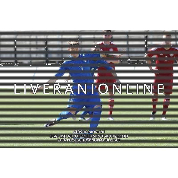 Legnano (MI) 27-04-2016 Stadio Giovanni Mari Amichevole Nazionale Under 20 Italia vs Danimarca nella foto La Gumina segna 2 a 0 Italia foto Roberto Garavaglia - ag. Aldo Liverani sas