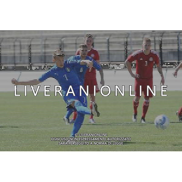 Legnano (MI) 27-04-2016 Stadio Giovanni Mari Amichevole Nazionale Under 20 Italia vs Danimarca nella foto La Gumina segna 2 a 0 Italia foto Roberto Garavaglia - ag. Aldo Liverani sas