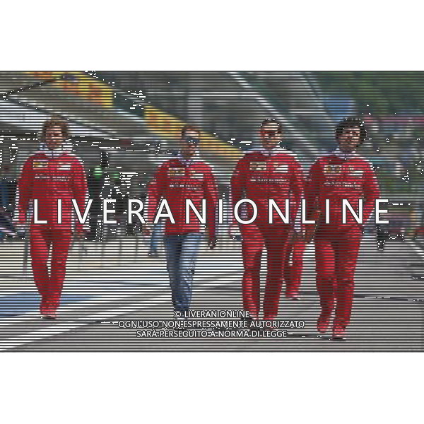 Sebastian Vettel (GER) Ferrari walks the circuit with the team. 28.04.2016. Formula 1 World Championship, Rd 4, Russian Grand Prix, Sochi Autodrom, Sochi, Russia, Preparation Day. - www.xpbimages.com, EMail: requests@xpbimages.com - copy of publication required for printed pictures. Every used picture is fee-liable. Â© Copyright: Batchelor / XPB Images/Agenzia Aldo Liverani s.a.s./ONLY ITALY/EDITORIAL USE ONLY