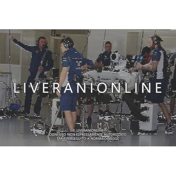 Williams FW38 being prepared in the pits. 28.04.2016. Formula 1 World Championship, Rd 4, Russian Grand Prix, Sochi Autodrom, Sochi, Russia, Preparation Day. - www.xpbimages.com, EMail: requests@xpbimages.com - copy of publication required for printed pictures. Every used picture is fee-liable. Â© Copyright: Moy / XPB Images/Agenzia Aldo Liverani s.a.s./ONLY ITALY/EDITORIAL USE ONLY