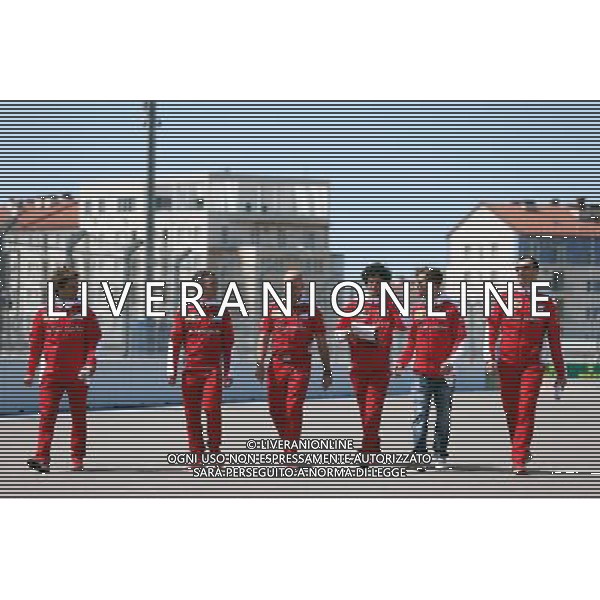 Sebastian Vettel (GER) Ferrari walks the circuit with the team. 28.04.2016. Formula 1 World Championship, Rd 4, Russian Grand Prix, Sochi Autodrom, Sochi, Russia, Preparation Day. - www.xpbimages.com, EMail: requests@xpbimages.com - copy of publication required for printed pictures. Every used picture is fee-liable. Â© Copyright: Moy / XPB Images/Agenzia Aldo Liverani s.a.s./ONLY ITALY/EDITORIAL USE ONLY