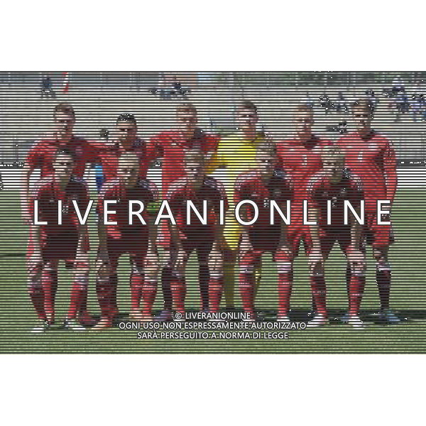 Legnano (MI) 27-04-2016 Stadio Giovanni Mari Amichevole Nazionale Under 20 Italia vs Danimarca nella foto formazione Danimarca in piedi da SX Mikkel Hedegaard, Edgar Babayan, Mikkel Kallesoe, Sebastien Linnet John, Marco Lund e Malthen Johansen; in basso da SX Jens Thomasen, Niklas Mouritsen, Jonas Gemmer, Mathias Jensen e Rasmus Kristensen foto Roberto Garavaglia - ag. Aldo Liverani sas