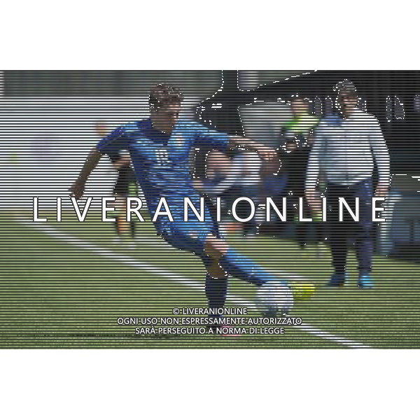 Legnano (MI) 27-04-2016 Stadio Giovanni Mari Amichevole Nazionale Under 20 Italia vs Danimarca nella foto Leonardo Morosini (Italia - Brescia) e sulla DX l\'allenatore Alberico Evani foto Roberto Garavaglia - ag. Aldo Liverani sas