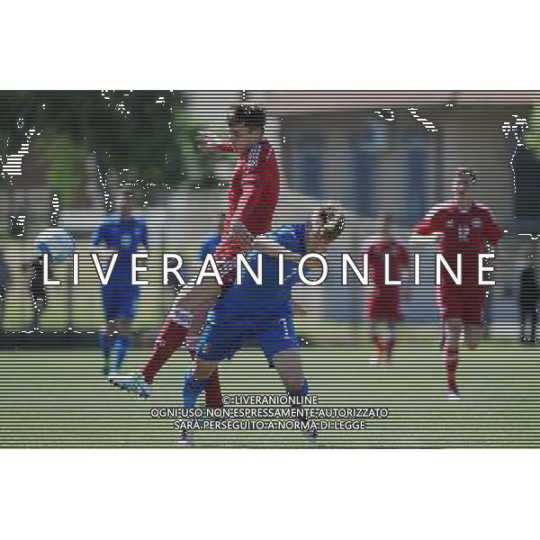 Legnano (MI) 27-04-2016 Stadio Giovanni Mari Amichevole Nazionale Under 20 Italia vs Danimarca nella foto Antonino La Gumina (Italia - Palermo) e a SX Malthen Johansen (Danimarca) foto Roberto Garavaglia - ag. Aldo Liverani sas
