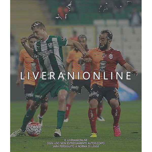 Turkey sportoto superlig soccer match between Bursaspor and Galatasaray at Timsah Arena in Bursa , Turkey , on April 29 , 2016. Final Score : Bursaspor 1 - Galatasaray 1 Pictured: Tomas Necid of Bursaspor and Olcan Adin of Galatasaray. LIGA TURECKA PILKA NOZNA SEZON 2015/2016 FOT.SESKIM PHOTO/NEWSPIX.PL POLAND, TURKEY, GERMANY, AUSTRIA AND UK OUT !!! --- Newspix.pl/ AGENZIA ALDO LIVERANI SAS - ITALY ONLY EDITORIAL USE ONLY