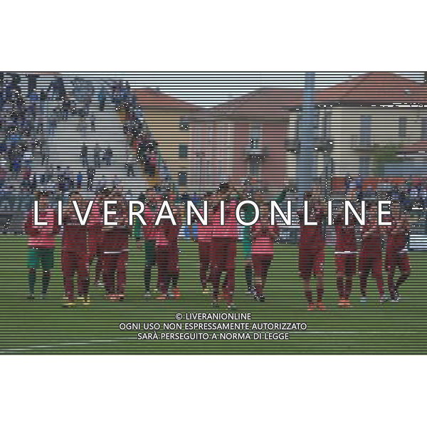 ALESSANDRIA - REGGIANA CAMPIONATO CALCIO LEGA PRO 30 APRILE 2016 NELLA FOTO ESULTANZA DEI GIOCATORI DELLA REGGIANA A FINE GARA Â©GS / AGENZIA ALDO LIVERANI SAS