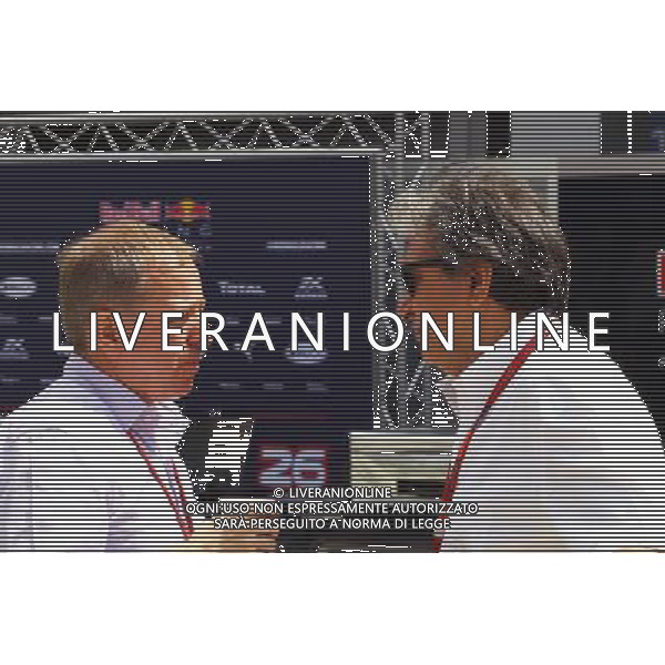 (L to R): Martin Brundle (GBR) Sky Sports Commentator with Pasquale Lattuneddu (ITA) of the FOM. 01.05.2016. Formula 1 World Championship, Rd 4, Russian Grand Prix, Sochi Autodrom, Sochi, Russia, Race Day. AG ALDO LIVERANI SAS ONLY ITALY