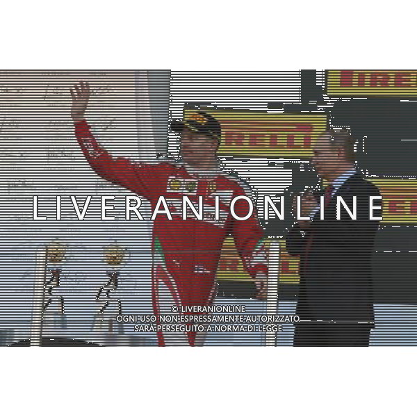 Kimi Raikkonen (FIN) Ferrari celebrates his third position on the podium. 01.05.2016. Formula 1 World Championship, Rd 4, Russian Grand Prix, Sochi Autodrom, Sochi, Russia, Race Day. AG ALDO LIVERANI SAS ONLY ITALY