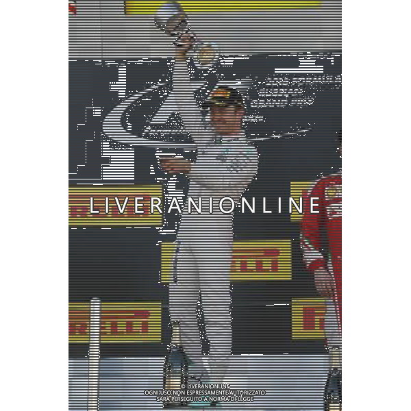 Race winner Nico Rosberg (GER) Mercedes AMG F1 celebrates on the podium. 01.05.2016. Formula 1 World Championship, Rd 4, Russian Grand Prix, Sochi Autodrom, Sochi, Russia, Race Day. AG ALDO LIVERANI SAS ONLY ITALY