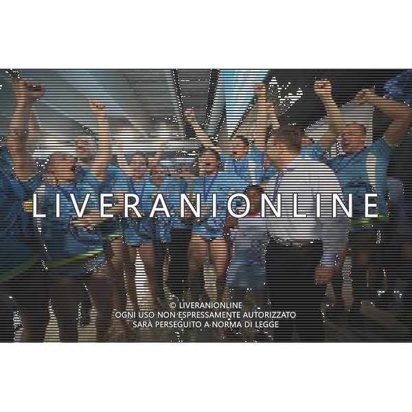 esultanza dei giocatori dell An Brescia,An Brescia-Sintez Kazan finale Euro Cup ,Brescia 30 aprile 2016. AG ALDO LIVERANI SAS