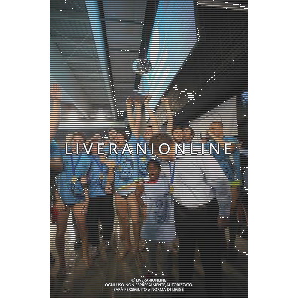 esultanza dei giocatori dell An Brescia,An Brescia-Sintez Kazan finale Euro Cup ,Brescia 30 aprile 2016. AG ALDO LIVERANI SAS