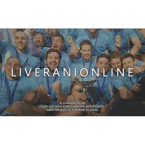 esultanza dei giocatori dell An Brescia,An Brescia-Sintez Kazan finale Euro Cup ,Brescia 30 aprile 2016. AG ALDO LIVERANI SAS