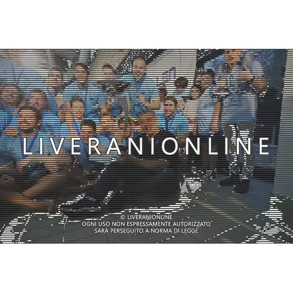 esultanza dei giocatori dell An Brescia e Bovo, An Brescia-Sintez Kazan finale Euro Cup ,Brescia 30 aprile 2016. AG ALDO LIVERANI SAS