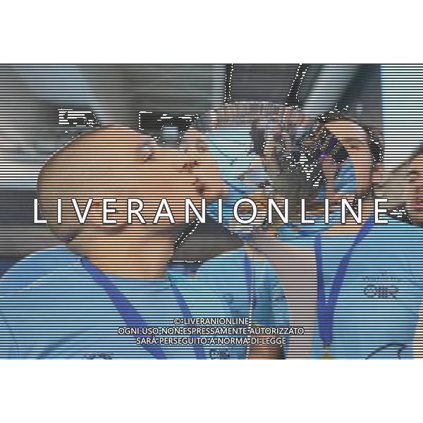 esultanza dei giocatori dell An Brescia,An Brescia-Sintez Kazan finale Euro Cup ,Brescia 30 aprile 2016. AG ALDO LIVERANI SAS