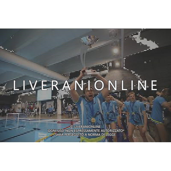 esultanza dei giocatori dell An Brescia,An Brescia-Sintez Kazan finale Euro Cup ,Brescia 30 aprile 2016. AG ALDO LIVERANI SAS