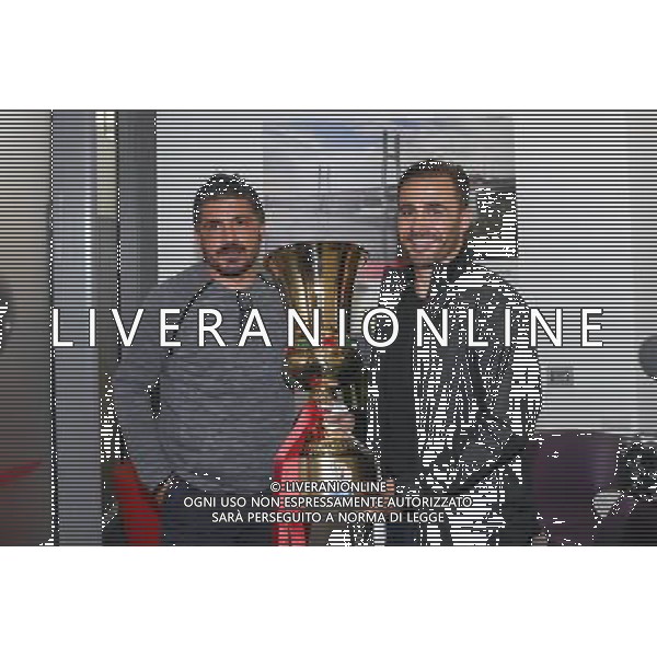 Arrivo della Tim Cup a Roma - Roma 02.05.2016 Stazione Termini - nella foto: Gennaro Gattuso e Fabio Cannavaro con la Tim Cup / Ph. Corradetti - Ag. Aldo Liverani Sas/ AGENZIA ALDO LIVERANI SAS