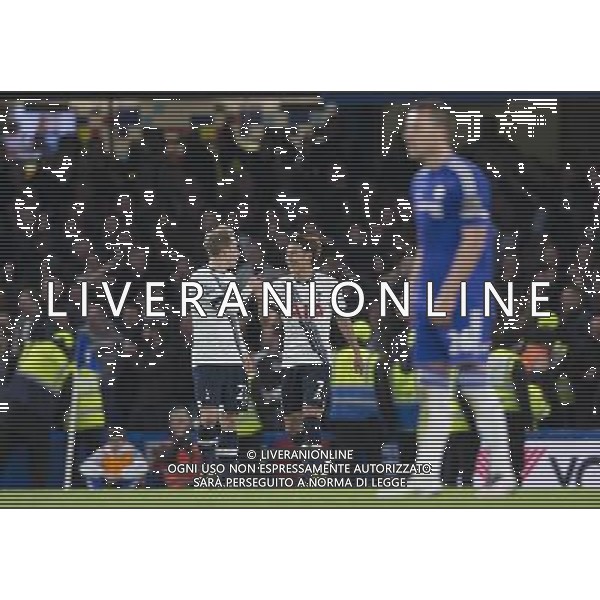 GOAL CELEBRATION - Tottenham Hotspur\'s Heung-Min Son celebrates scoring his sides second goal with Tottenham Hotspur\'s Christian Eriksen Photographer Craig Mercer/CameraSport Football - Barclays Premiership - Chelsea v Tottenham Hotspur - Monday 2nd May 2016 - Stamford Bridge - London © CameraSport - 43 Linden Ave. Countesthorpe. Leicester. England. LE8 5PG - Tel: +44 (0) 116 277 4147 - admin@camerasport.com - www.camerasport.com AG ALDO LIVERANI SAS ONLY ITALY