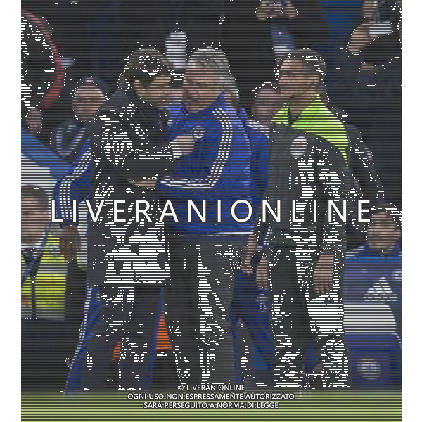 Tottenham Hotspur manager Mauricio Pochettino gets involved in a heated discussion with fourth official Andre Marriner on the sidelines, and has to be calmed down by Chelsea manager Guus Hiddink Photographer Craig Mercer/CameraSport Football - Barclays Premiership - Chelsea v Tottenham Hotspur - Monday 2nd May 2016 - Stamford Bridge - London © CameraSport - 43 Linden Ave. Countesthorpe. Leicester. England. LE8 5PG - Tel: +44 (0) 116 277 4147 - admin@camerasport.com - www.camerasport.com AG ALDO LIVERANI SAS ONLY ITALY