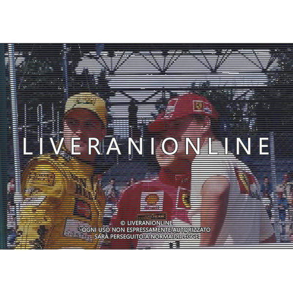 11-12-13-09-1998 69 GP MONZA RETROSPETTIVA MICHAEL SCHUMACHER PILOTA NELLA FOTO MICHAEL SCHUMACHER CON EDDIE IRVINE E RALF SCHUMACHER AG ALDO LIVERANI SAS