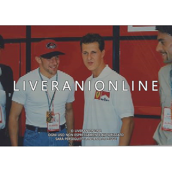 06-09-1997 RETROSPETTIVA MICHAEL SCHUMACHER PILOTA NELLA FOTO MICHAEL SCHUMACHER CON ALESSANDRO DEL PIERO AG ALDO LIVERANI SAS