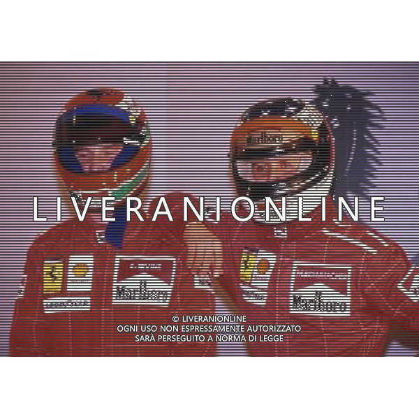 RETROSPETTIVA MICHAEL SCHUMACHER PILOTA NELLA FOTO MICHAEL SCHUMACHER CON EDDIE IRVINE AG ALDO LIVERANI SAS