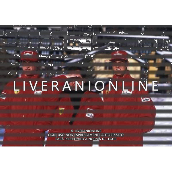 RETROSPETTIVA MICHAEL SCHUMACHER PILOTA NELLA FOTO MICHAEL SCHUMACHER CON JEAN TODT ED EDDIE IRVINE AG ALDO LIVERANI SAS