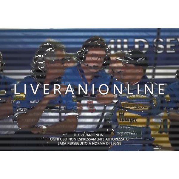 RETROSPETTIVA MICHAEL SCHUMACHER PILOTA NELLA FOTO MICHAEL SCHUMACHER CON FLAVIO BRIATORE AG ALDO LIVERANI SAS