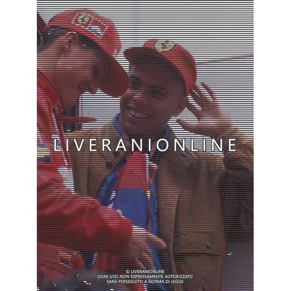 RETROSPETTIVA MICHAEL SCHUMACHER PILOTA NELLA FOTO MICHAEL SCHUMACHER CON RONALDO AG ALDO LIVERANI SAS