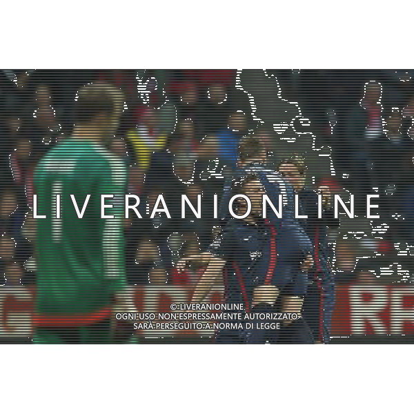 firo : Fu§ball,Fussball : 03.05.2016 Champions League, Saison 2015/2016: FC Bayern MŸnchen - Atletico Madrid, FCB, Halbfinale, RŸckspiel, Torjubel, Jubel, Freude, Tor zum 1:1 Antoine Griezmann ( Atletico Madrid ),Gabi ( Atletico Madrid ) ,Koke ( Atletico Madrid ) $worldrightsEs gelten unsere AGB, einsehbar auf www.firosportphoto.de copyright by firo sportphoto: Coesfelder Str. 207 D- 48249 DŸlmen www.firosportphoto.de mail@firosportphoto.de (V o l k s b a n k B o c h u m - W i t t e n ) IBAN DE68 4306 0129 0341 1171 00 Tel: +49-2594 - 9916004 Fax: +49-2594 - 9916005 AG ALDO LIVERANI SAS ONLY ITALY