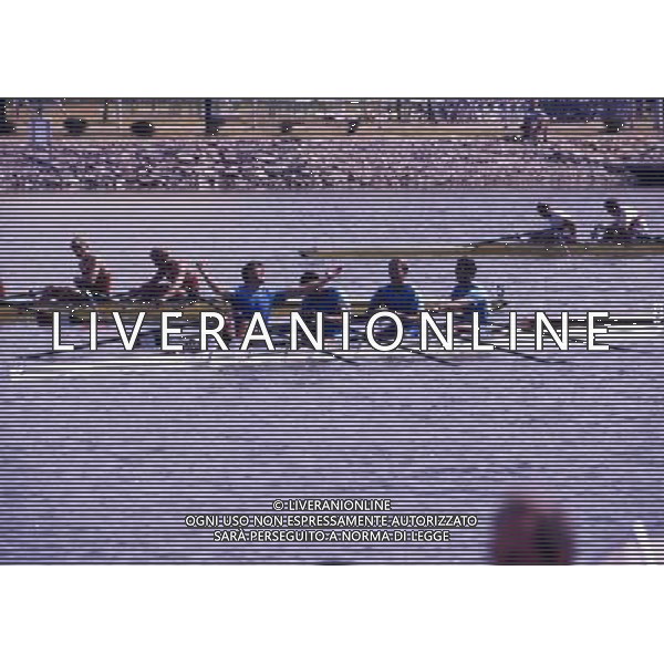 SEUL 1988 OLIMPIADI NELLA FOTO POLI PIETRO -FARINA GIANLUCA- TIZZANO DAVIDE-AGOSTINO ABBAGNALE VINCONO LA MEDAGLIA D\'ORO AG ALDO LIVERANI SAS