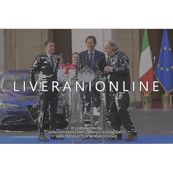 Presentazione della nuova â€œGiuliaâ€ Alfa Romeo FCA/FIAT - Roma - 05.05.2016 - Palazzo Chigi - nella foto: Matteo Renzi John Elkann e Sergio Marchionne / Ph. Corradetti - Ag. Aldo Liverani sas/ AGENZIA ALDO LIVERANI SAS