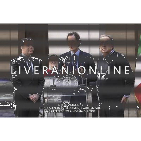 Presentazione della nuova â€œGiuliaâ€ Alfa Romeo FCA/FIAT - Roma - 05.05.2016 - Palazzo Chigi - nella foto: Matteo Renzi John Elkann e Sergio Marchionne / Ph. Corradetti - Ag. Aldo Liverani sas/ AGENZIA ALDO LIVERANI SAS