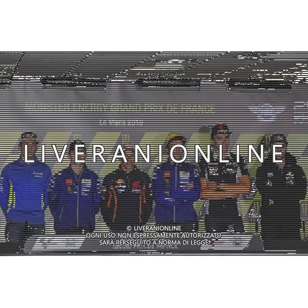 Aleix Espargaro, Jorge Lorenzo, Marc Marquez, Valentino Rossi, Loris Baz, Jonas Folger durante la conferenza stampa FOTO G. PIAZZOLLA-AG ALDO LIVERANI SAS