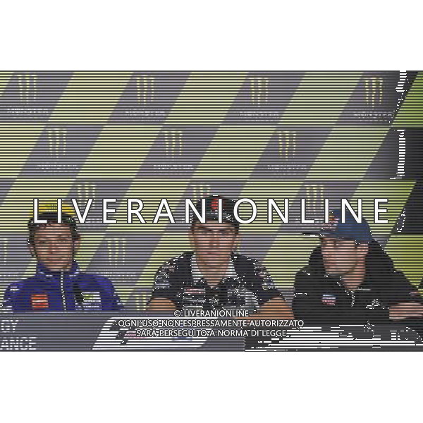 Valentino Rossi, Loris Baz e Jonas Folger, durante la conferenza stampa FOTO G. PIAZZOLLA-AG ALDO LIVERANI SAS