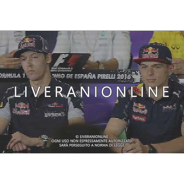 Daniil Kvyat (RUS), Scuderia Toro Rosso nd Max Verstappen (NL), Red Bull Racing 12.05.2016. Formula 1 World Championship, Rd 5, Spanish Grand Prix, Barcelona, Spain, Preparation Day. - www.xpbimages.com, EMail: requests@xpbimages.com - copy of publication required for printed pictures. Every used picture is fee-liable. © Copyright: Charniaux / XPB Images /Agenzia Aldo Liverani s.a.s./ONLY ITALY-EDITORIAL USE ONLY